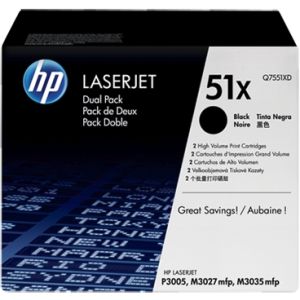 Toner HP Q7551XD (51X), dvojni paket, črna (black), originalni