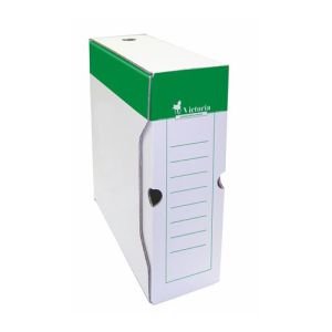 Arhivska škatla A4 / 100 mm, karton, VICTORIA, zeleno-bela