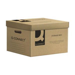 Arhivska škatla s snemljivim pokrovom Q-CONNECT rjava 515x305x350 mm