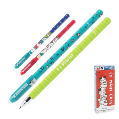 Roler gel/gumijasti M&G iErase So Many Cats Pencil 0,5 mm, moder