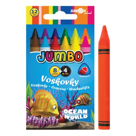 Ocean World voščene sveče trikotne JUMBO 12 kos