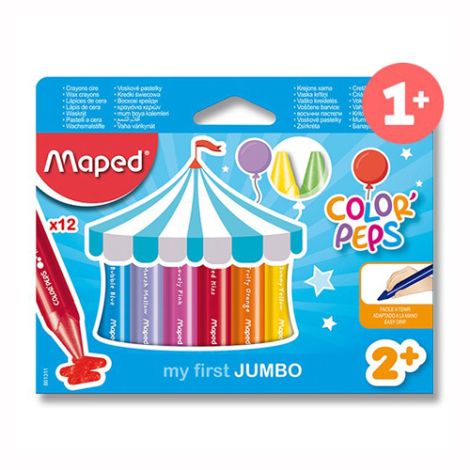 Trikotni svečniki MAPED Jumbo "COLOR`PEPS", 12 kom