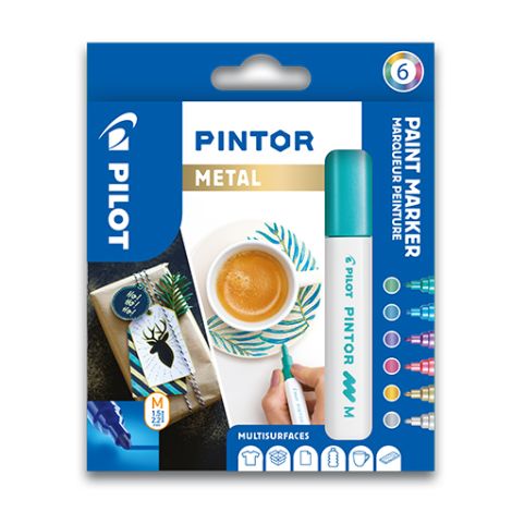 Okrasni marker PILOT "Pintor Metall", set 6 kos, konica M