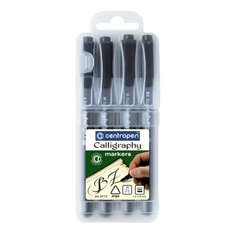 CENTROPEN 8772 kaligrafski marker - set 4 kos