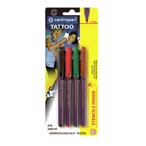 Marker CENTROPEN 2880 TATTOO - tattoo set/komplet 4 kos