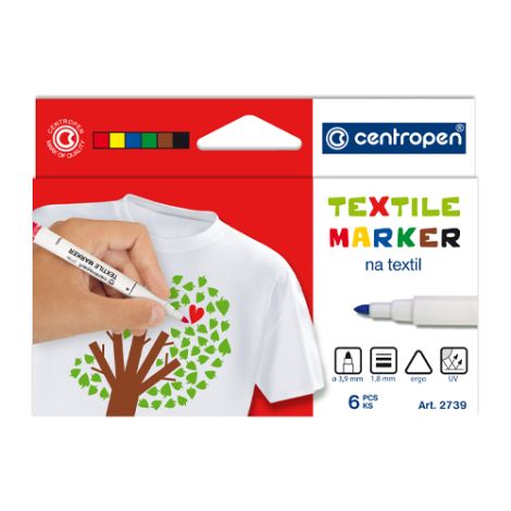 Marker CENTROPEN 2739 Textile - set 6 kos