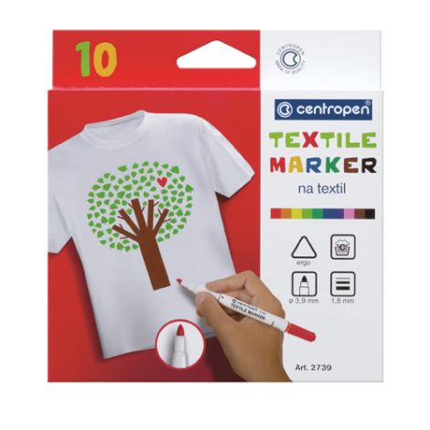 Marker CENTROPEN 2739 Textile - set 10 kos