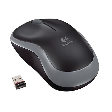 Logitech M185 nano/Office/Optični/1000 DPI/Brezžični USB/Siv 910-002238