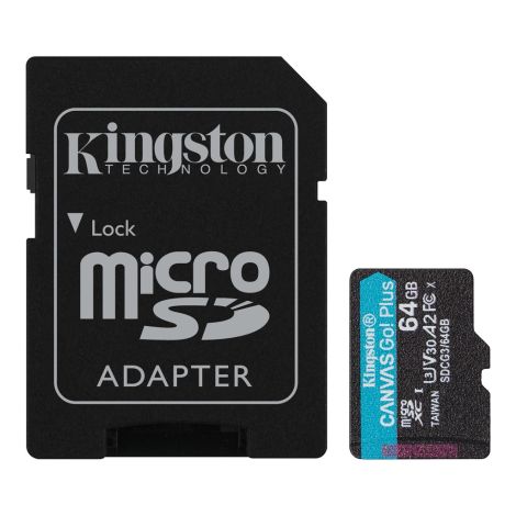 Kingston Canvas Go Plus A2/micro SDXC/64GB/UHS-I U3/Adapter razreda 10/+ SDCG3/64GB