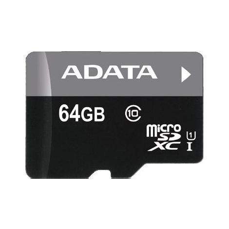 Adata/micro SD/64GB/UHS-I U1 / adapter razreda 10/+ AUSDX64GUICL10-RA1