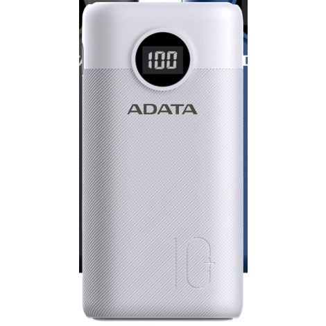 ADATA P10000QCD Power Bank 10000mAh bela AP10000QCD-DGT-CWH