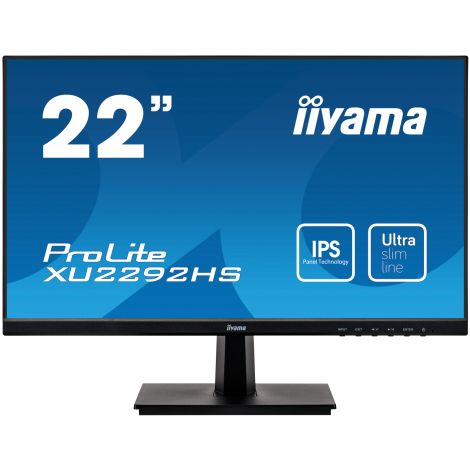 22" iiyama XU2292HS-B1: IPS, FullHD @ 75Hz, 250cd/m2, 4ms, VGA, HDMI, DP, črn XU2292HS-B1