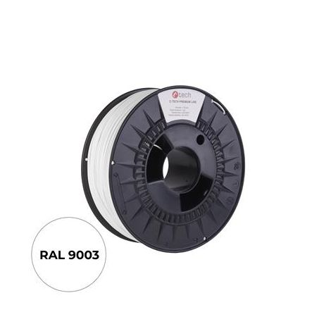 Tiskarska vrvica (filament) C-TECH PREMIUM LINE, ABS, prometno bela, RAL9003, 1,75mm, 1kg 3DF-P-ABS1.75-9003