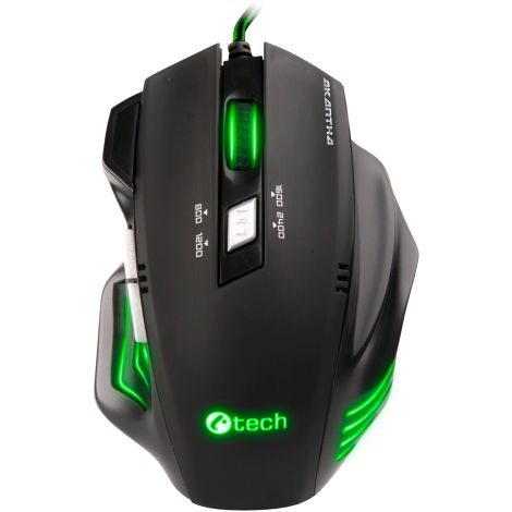 C-TECH Akantha/Gaming/Optični/Desničar/2400 DPI/Žični USB/Črn GM-01G