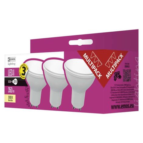 EMOS LED ŽARNICA CLASSIC MR16 4,5 W GU10 topla bela 3 kosi 1525730201