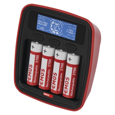 EMOS Pametni polnilec BCN-42D + 4xAA 2700mAh 1603029000