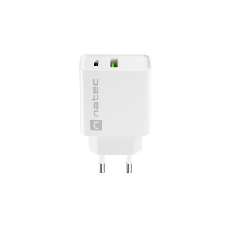 Univerzalni polnilec Natec RIBERA 20W 1X USB-A + 1X USB-C, bel NUC-2061