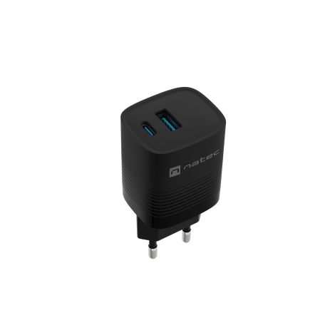 Univerzalni USB polnilec Natec RIBERA GaN 30 W, 1X USB-A, 1X USB-C, črn NUC-2141