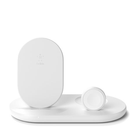 BELKIN Qi 3v1 stojalo za polnjenje, belo (iPhone, Apple Watch, AirPods) WIZ001vfWH