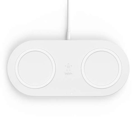 BELKIN Qi dual pad, 2x10W z adapterjem, bela WIZ002vfWH