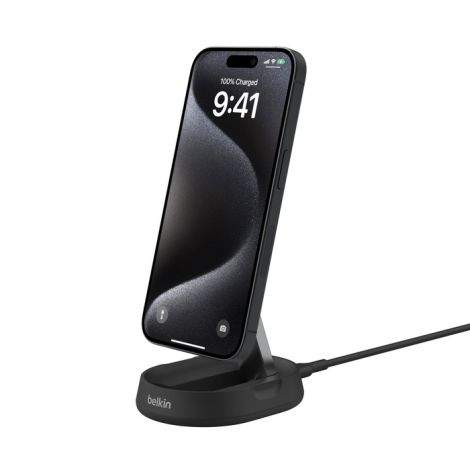 Belkin Pro Convertible Qi2, 15W stojalo, črna WIA008btBK