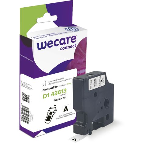 WECARE ARMOR trak, kompatibilen z DYMO S0720780, črno/bel, 6mm*7m K80011W4