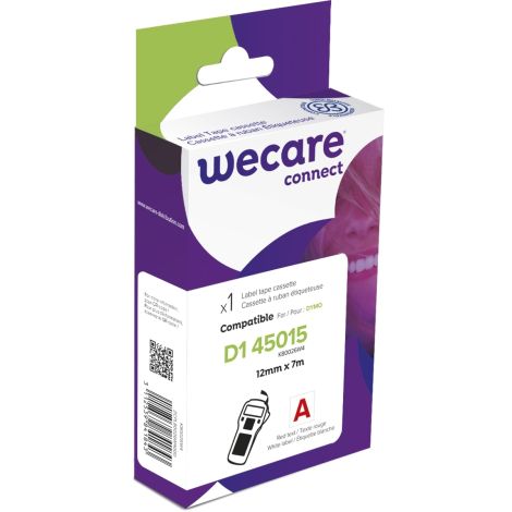 WECARE ARMOR trak združljiv z DYMO S0720550, rdeč/bel, 12MM*7M K80026W4