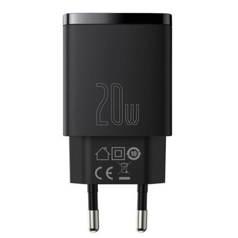 Kompaktni hitri polnilnik Baseus CCXJ-B01 USB/USB-C 20W črn 6953156207233