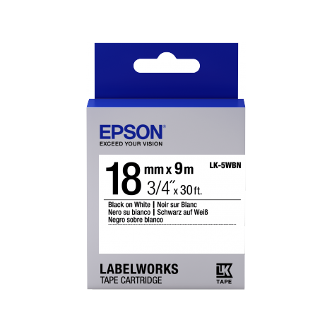 Epson Label Cartridge Standard LK-5WBN črno/bela 18 mm (9 m) C53S655006