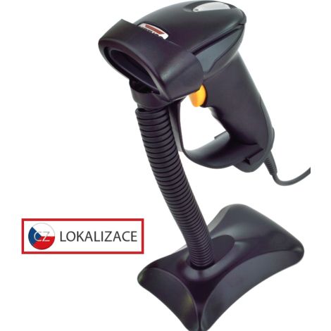 CCD čitalnik Virtuos HT-310A, dolg doseg, USB (tipkovnica/RS-232 emulacija), stojalo, črn EH02G0010