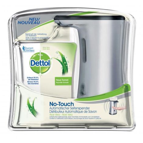 Brezkontaktni dozirnik Dettol z 250 ml polnilom - Aloe Vera