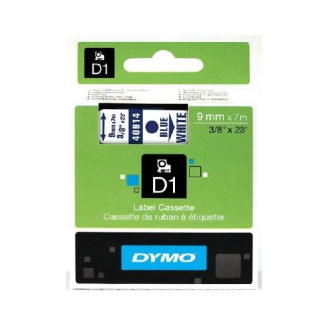 Samolepilni trak Dymo D1 9 mm belo/moder