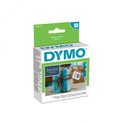 Samolepilne nalepke Dymo LW 25x25mm večnamenske bele barve