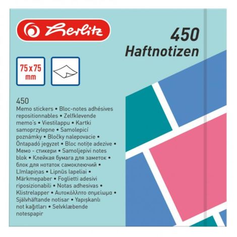 Beležnica Herlitz Color Blocking 75x75mm 450 listov barvno