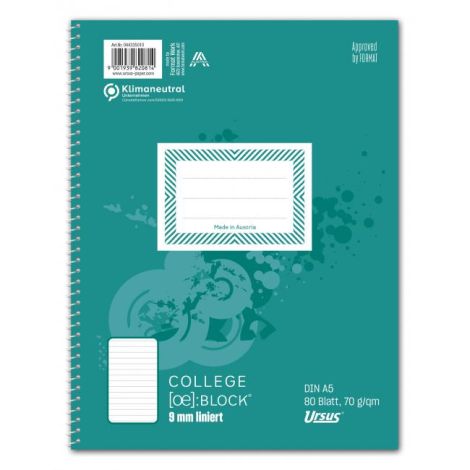 Blok College Format Werk Ursus Basic A5 80 listov črtano 70g