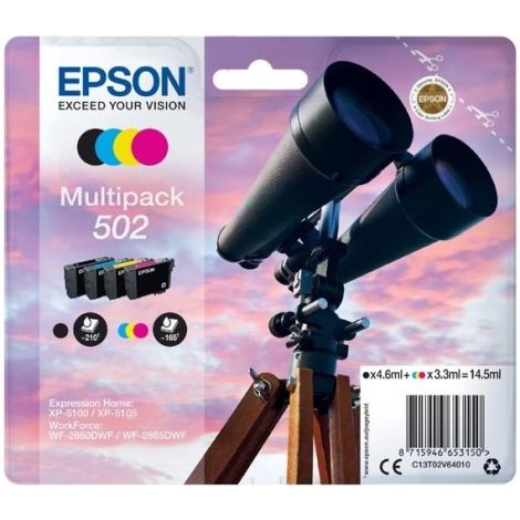 Kartuša Epson 502, C13T02V64010, CMYK, štiri pakete, multipack, original