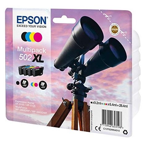 Kartuša Epson 502 XL, C13T02W64010, CMYK, štiri pakete, multipack, original