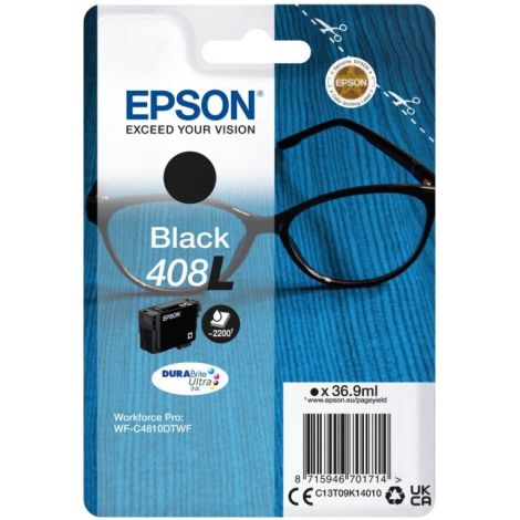 Kartuša Epson 408L, C13T09K14010, T09K140, črna (black), original