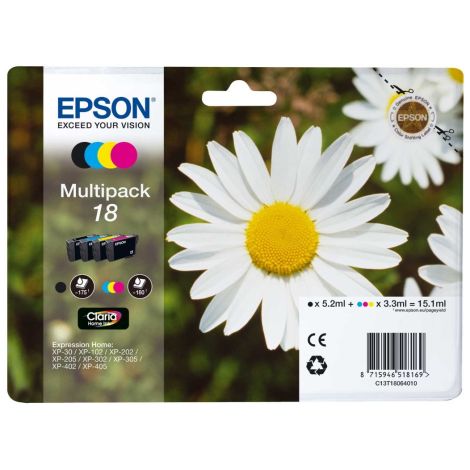 Kartuša Epson T1806 (18), C13T18064012, CMYK, 4-pack, multipack, original