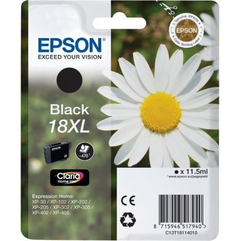 Kartuša Epson T1811 (18XL), C13T18114012, črna (black), original