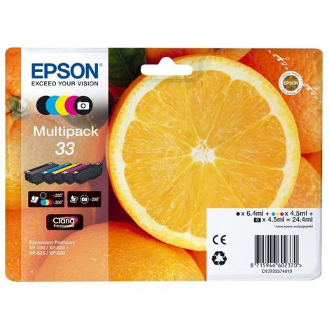 Kartuša Epson T3337 (33), C13T33374011, CMYK + PB, 5-pack, multipack, original