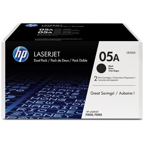 Toner HP CE505AD (05A), dvojni paket, črna (black), originalni