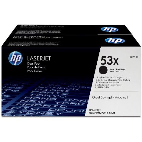 Toner HP Q7553XD (53X), dvojni paket, črna (black), originalni