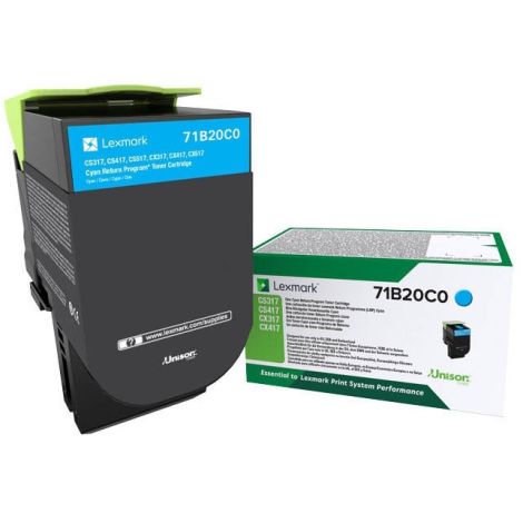 Toner Lexmark 71B20C0 (CS317, CS417, CS517), cian (cyan), originalni